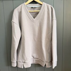 Women’s Marc New York V Neck Ribbed Beige Sweater Size L